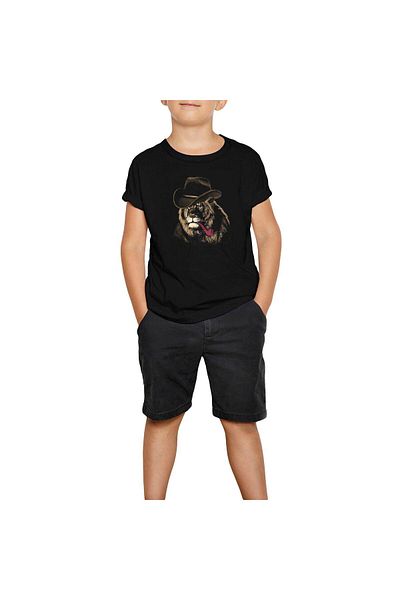 Z zepplin Dětské tričko Lion Cowboy Black