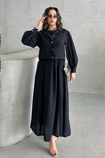 MD trend Women's Bolero Dress Set with Pockets