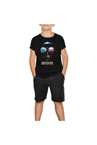 Z zepplin Resident Evil Gas Mask Black Kids T-Shirt