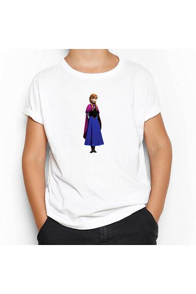 Z zepplin Frozen Anna silhouette White Kids T-Shirt