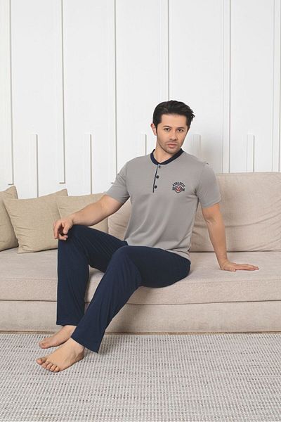 Asel Men's Cotton Knitted Pocket Pajama Set