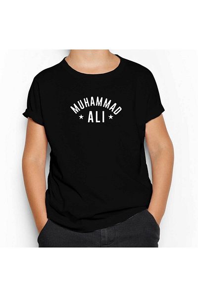 Z zepplin Muhammad Ali Text Black Kids T-Shirt