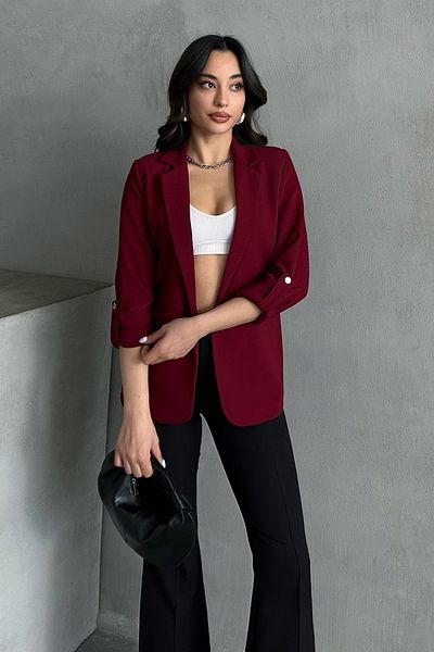 MD trend Jachetă Blazer căptușită cu mâneci pentru femei