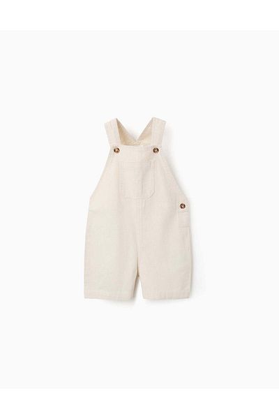 Ziddy Cotton and Linen Jumpsuit for Baby Boys, Beige