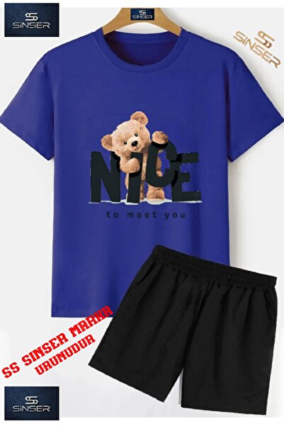 SS SİNSER Παιδικό T-Shirt AYICIK NICE με Ειδική Στάμπα και Σετ Σορτς