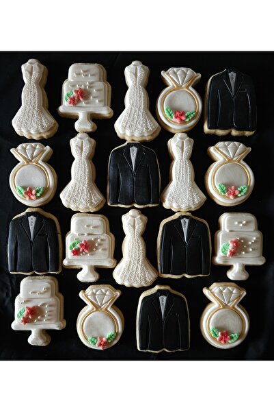 Mimosa Bakery Söz,Nişan,Düğün ve Nikah için Özel Butik Kurabiye-20 Adet