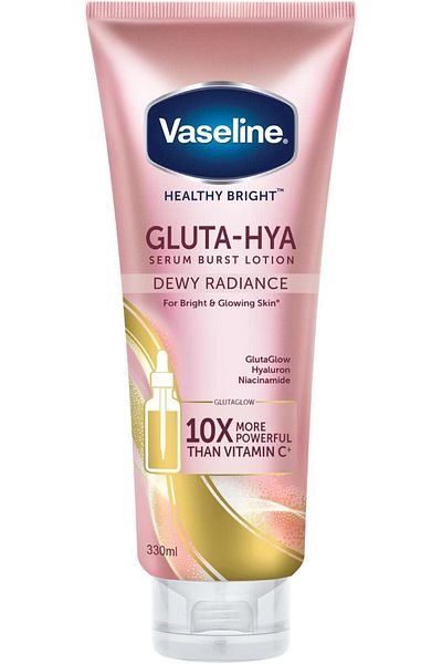 Vaseline Healthy Bright Gluta-Hya Serum Burst Lotion Dewy Radiance, (PACK OF 1) 330ML
