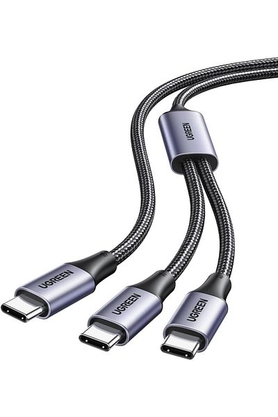 Ugreen Type-C 2-in-1 Charging Cable, 1.5M Nylon braided, 100W 5A Fast Charging, Widely Compatible