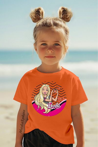 ModaSphere Printed Crew Neck Short Sleeve Girl's T-Shirt
