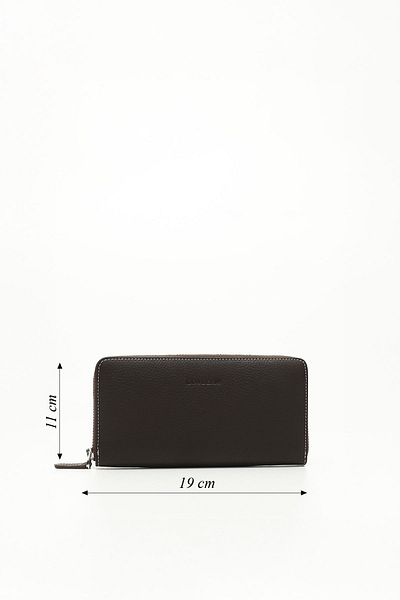 GÖNDERİ(R) KAHVEYE TABA Gön Genuine Leather Women's Wallet 06907