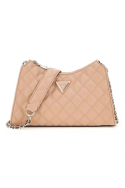 Guess Gıully Top Zip Shoulder Bag Women Beige Shoulder Bag Hwqg8748130-Beı
