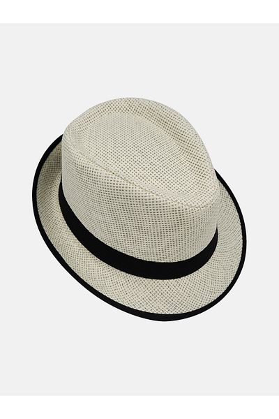 Milleniva Summer Straw Ecru Panama Trilby Hat