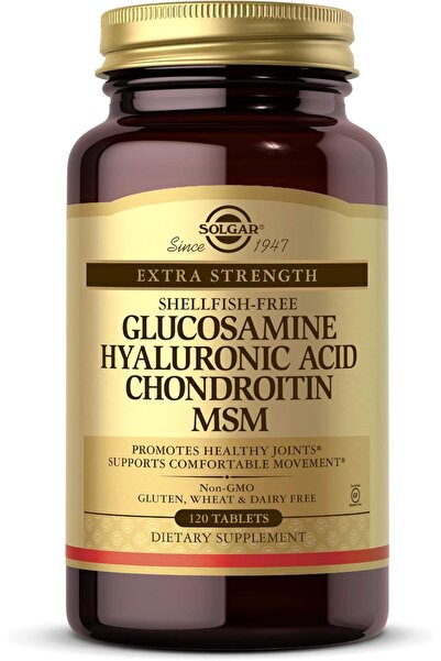 Solgar , Glucosamine Hyaluronic Acid Chondroitin MSM (Shellfish-free), 120 Ta...