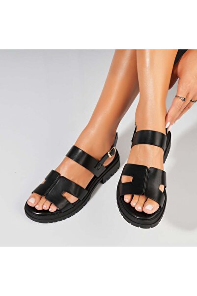 Joana Sandale fara Toc din Piele Ecologica dama Negre Emilea