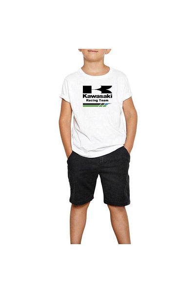 Z zepplin Kawaski Racing Team White Kids T-Shirt
