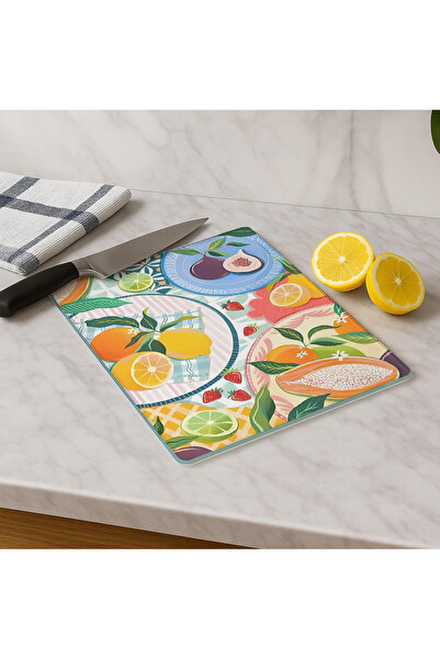 huhuli Cam Kesme Tahtası 20x30 cm | Temperli Cam | Hijyenik ve Dayanıklı Mutf...