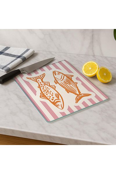 huhuli Glass Cutting Board 20X30 cm |   Tempered Glass |   Hygienic and Durable Kitchen Utensil