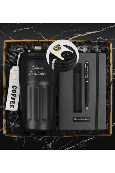 Apollon Gift Shop Kişiye Özel Dereceli Termos & Kişiye Özel Defter & Deri Kıl...