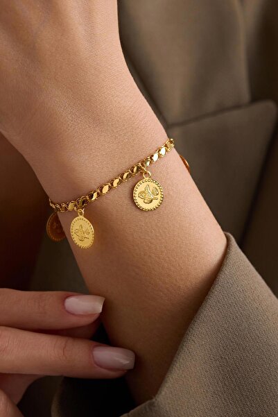 Bayar Gold 14 Ayar Altın Beş Baskı Tuğralı Halep Bileklik
