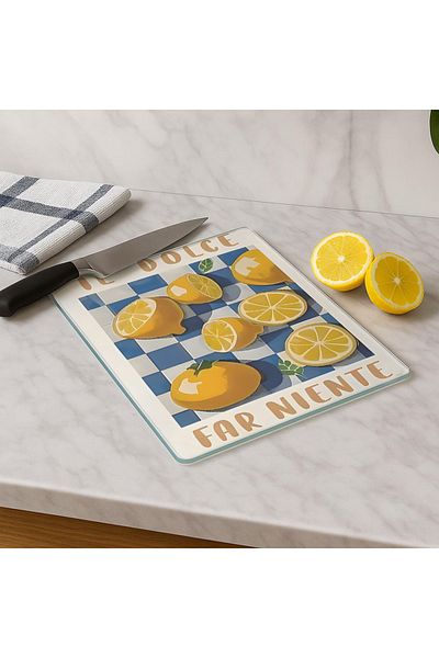 huhuli Glass Cutting Board 20X30 cm |   Tempered Glass |   Hygienic and Durable Kitchen Utensil