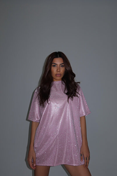 Gülşah Evecen Özel Tasarım Simli Glitter T-Shirt