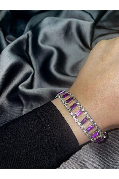 Avcıoğlu Aksesuar سوار نسائي من الرغيف الفرنسي موديل الزركون والكريستال والأح...