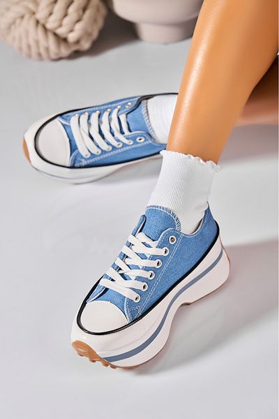 Joana Sneakersi dama Textil Albastri Joline