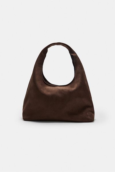 Stradivarius Faux Suede Shoulder Bag