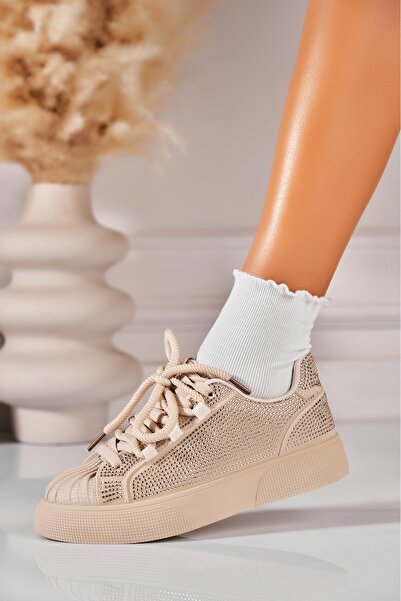 Joana Γυναικεία Adidas Μπεζ Οικολογικό Δέρμα Zyasia