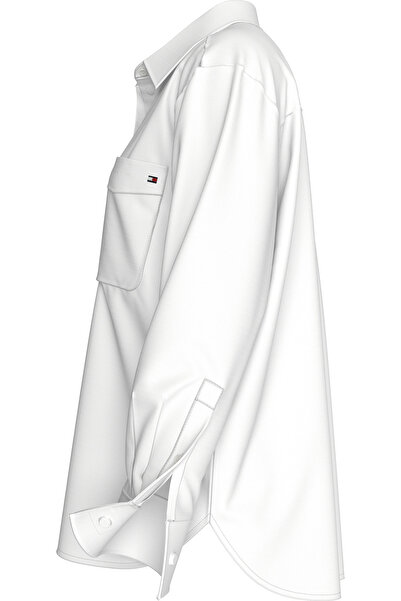 Tommy Hilfiger ESS POPLIN EASY FIT SHIRT Kadın Beyaz Gömlek - WW0WW45612