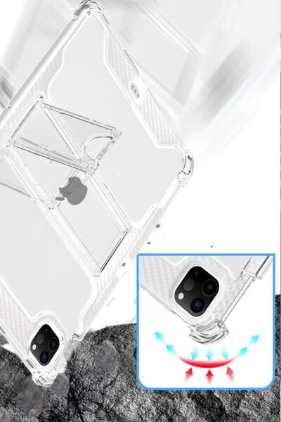 UnDePlus iPad Mini 7 (A17 Pro) Mini 6 Kılıf Kalem Bölemli Standlı Darbelere Dayanıklı Şeffaf Kapak 2021-2024