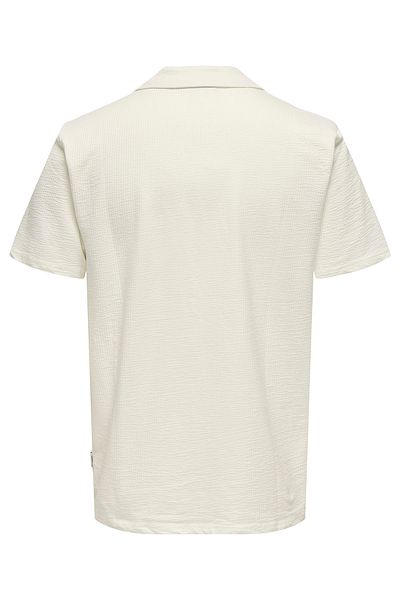 Only & Sons Men's Onskian Self-Patterned Polo Neck T-Shirt 22032818   Ecru