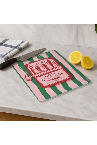 huhuli Glass Cutting Board 20X30 cm |   Tempered Glass |   Hygienic and Durable Kitchen Utensil