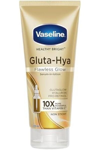 Vaseline Gluta-Hya Flawless Glow, 200ml, Serum-In-Lotion, Boosted With GlutaGlow, for Visibly Bright