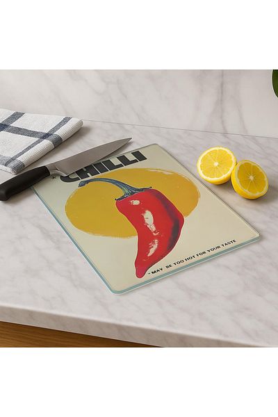 huhuli Glass Cutting Board 20X30 cm |   Tempered Glass |   Hygienic and Durable Kitchen Utensil