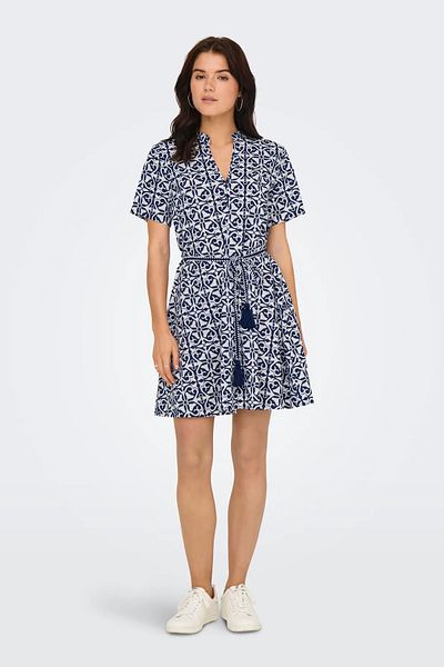 JDY Rochie Jdyanna pentru femei 100% bumbac 15351014   Mânecă scurtă bleumarin