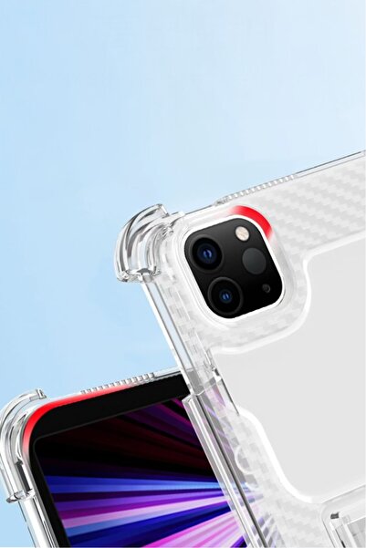 UnDePlus iPad Mini 7 (A17 Pro) Mini 6 Kılıf Kalem Bölemli Standlı Darbelere Dayanıklı Şeffaf Kapak 2021-2024