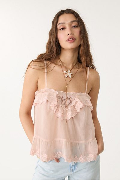 Stradivarius Flowing strappy lace top