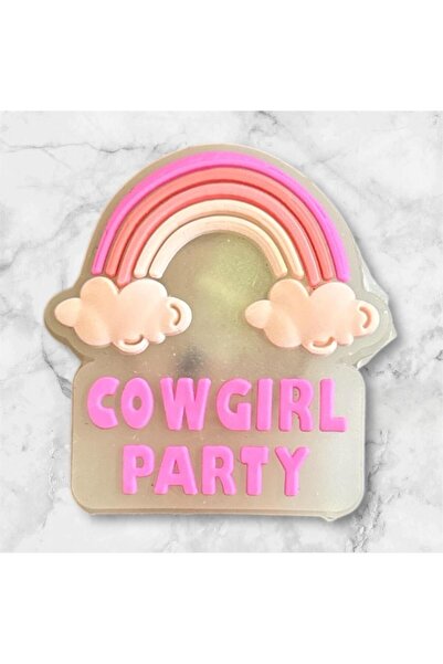 OZN AKSESUAR Ledli Yanıp Sönen Pembe Cowgirl Terlik Süsü Üç Boyutlu/Işıklı 3d...