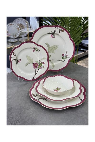 ROY KING Bone China Porselen 24 Parça Flore Yemek Takımı