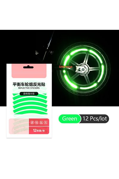 Choice Green Reflective Tire Sticker Safety Sticker Color Kids Balance Bike Reflective Sticker Wheel Decal