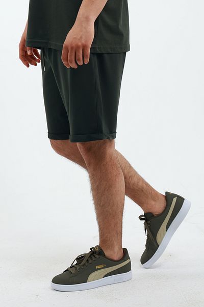 OXVİN Ανδρικό REGULAR Lycra Πτυσσόμενο πόδι, χτενισμένο βαμβακερό σορτς με τσέπες