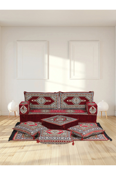 BAKIRÖZÜ HOME Şark Köşesi Takımı (20 CM MİNDER KALINLIĞI) Bordo Yahyalı Modeli