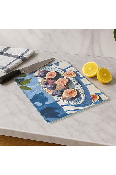 huhuli Glass Cutting Board 20X30 cm |   Tempered Glass |   Hygienic and Durable Kitchen Utensil