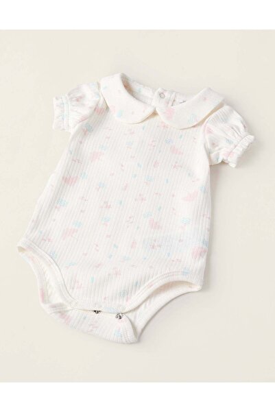 Ziddy Bodysuit + Bloomers for Newborn Girls, White/Blue