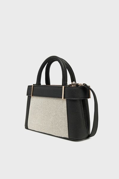 Guess حقيبة Anadela Mini Satchel للسيدات باللون الأسود Hwag9633760-ntb