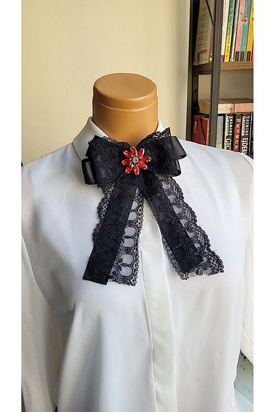 LO ADORO Women's Vintage Laced Tie Special Production with Bow and Stone