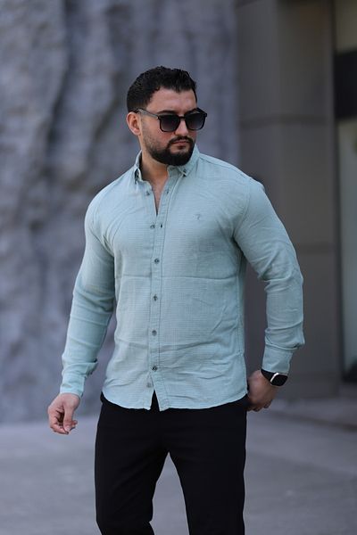 Klothy Мъжка лятна риза Slim Fit от 100% памук, пране, 2470