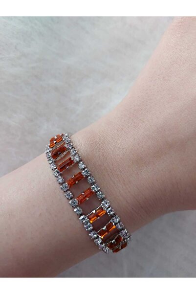 Avcıoğlu Aksesuar سوار نسائي من الرغيف الفرنسي موديل الزركون والكريستال والأح...