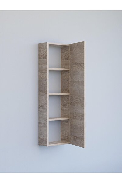 Detamob Kapaklı Raflı Banyo Dolabı, İnce Çok Amaçlı Dolap 104x31cm